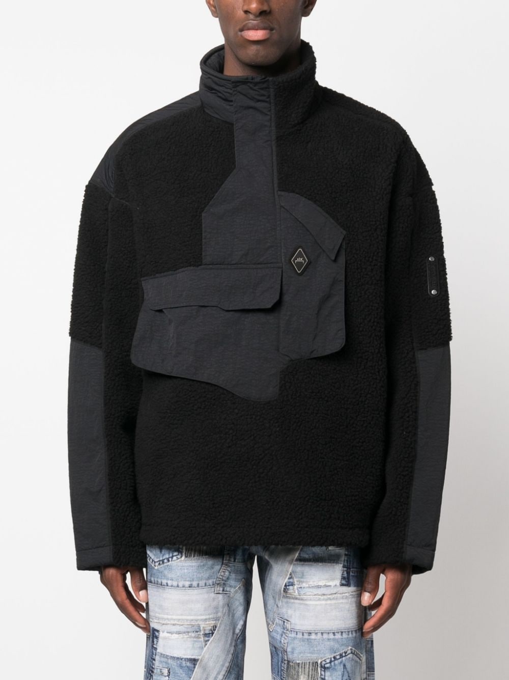 Bonded Axis panelled fleece jacket - 3