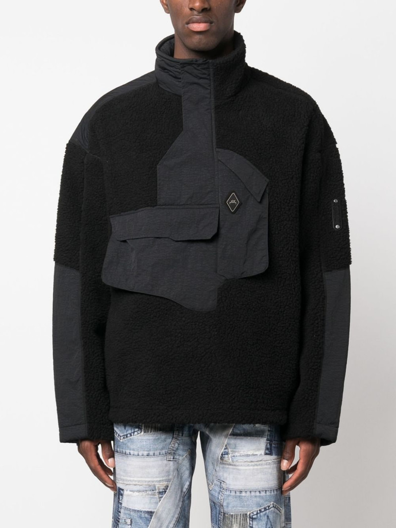 Bonded Axis panelled fleece jacket 3
