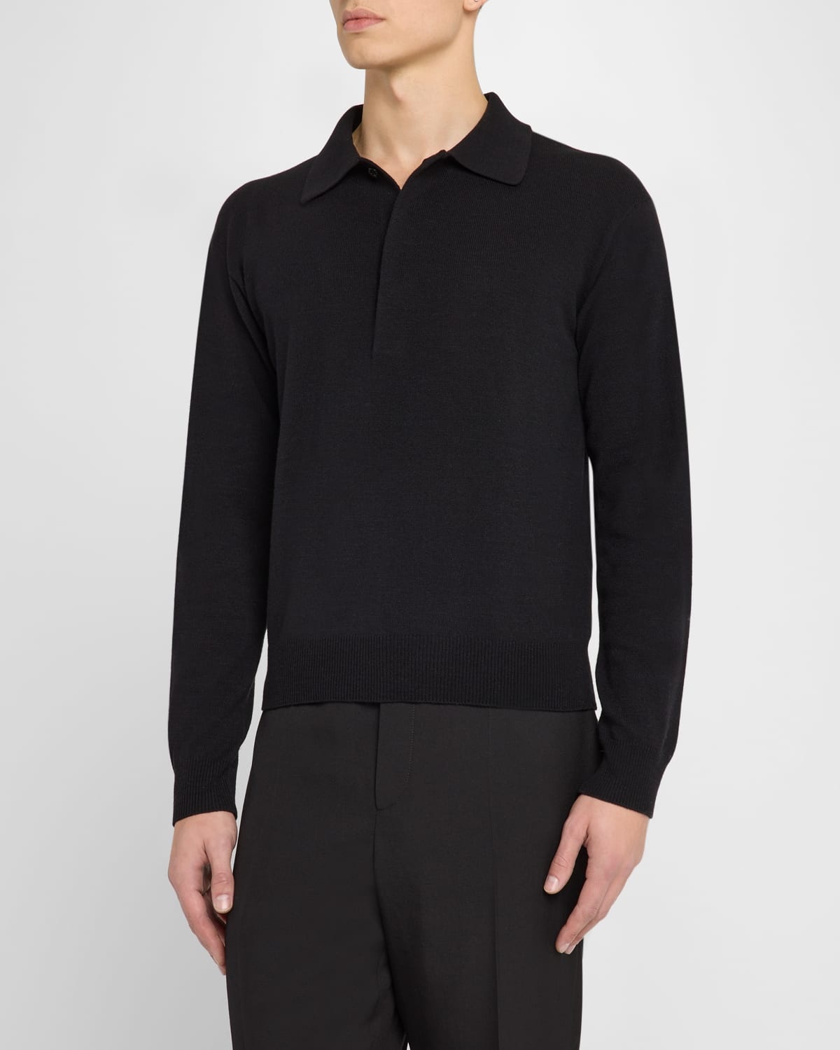 Men's Solid Knit Polo Shirt - 4