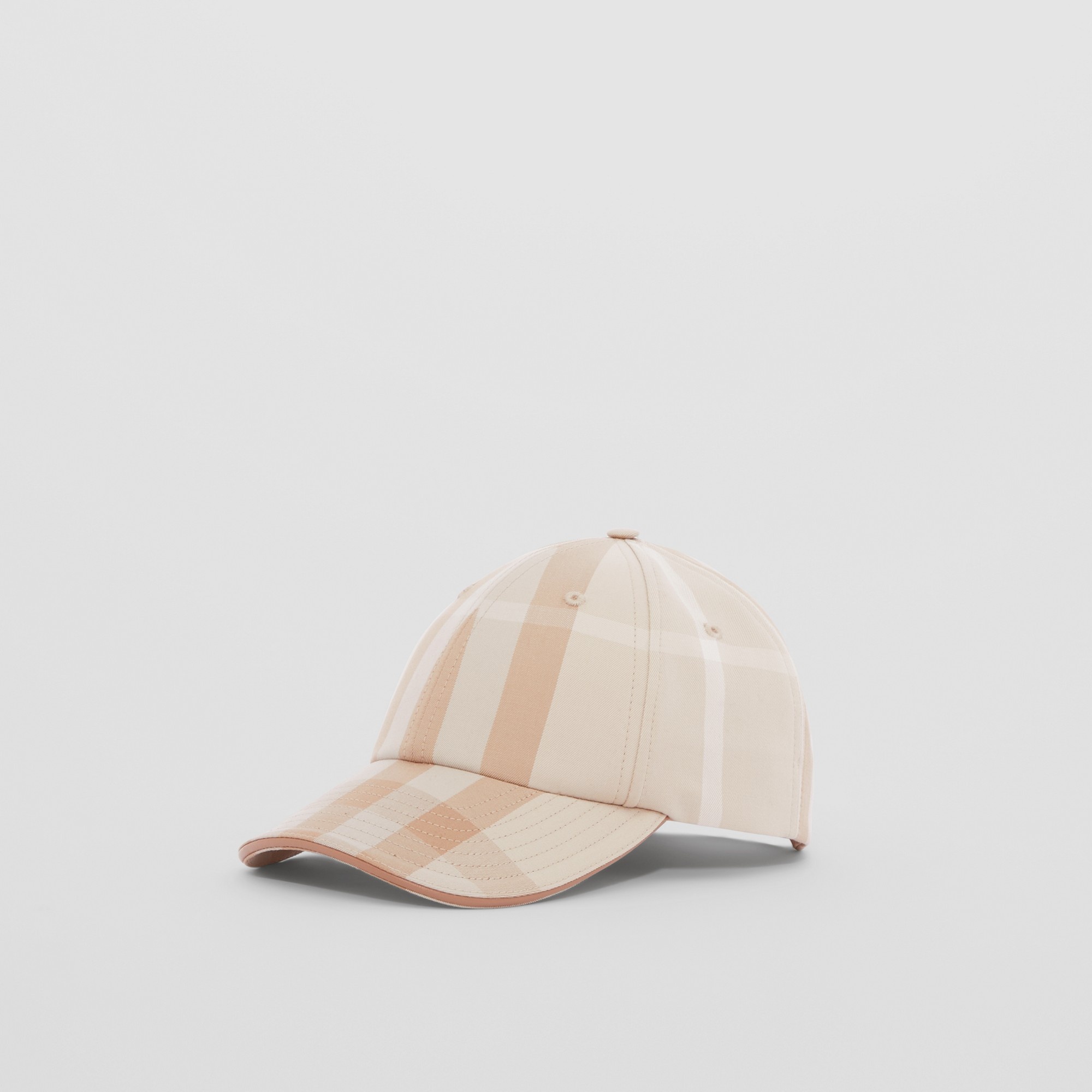 Logo Detail Check Cotton Baseball Cap - 5