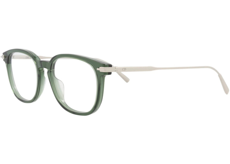 Dior Dior Round-Frame Acetate Optical Frames Green Silver Transparent (DM50043I-51-096) outlook