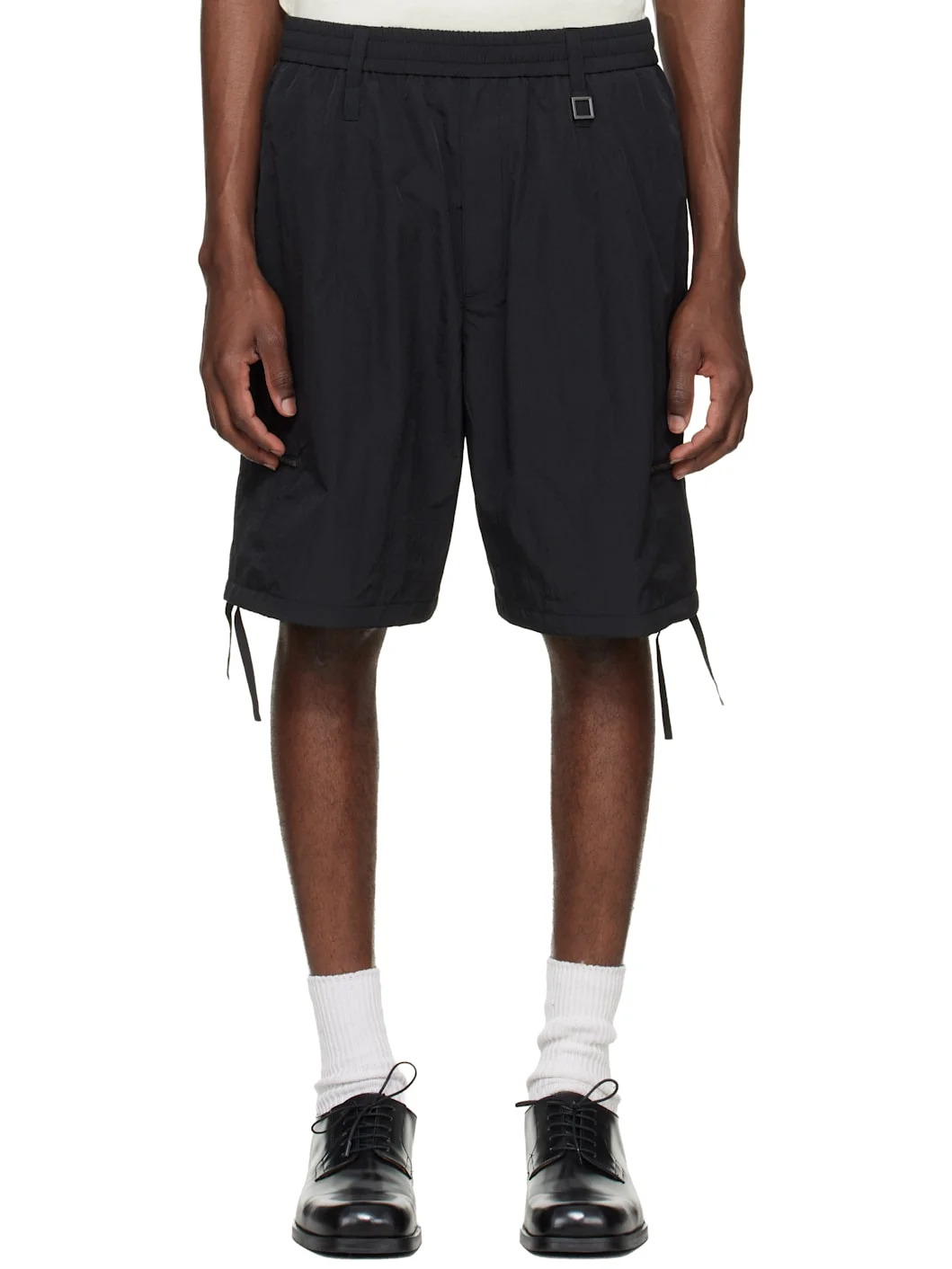 Black Zip Detail Utility Shorts - 1