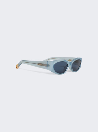LINDA FARROW Ovalo Sunglasses Blue Pearl outlook