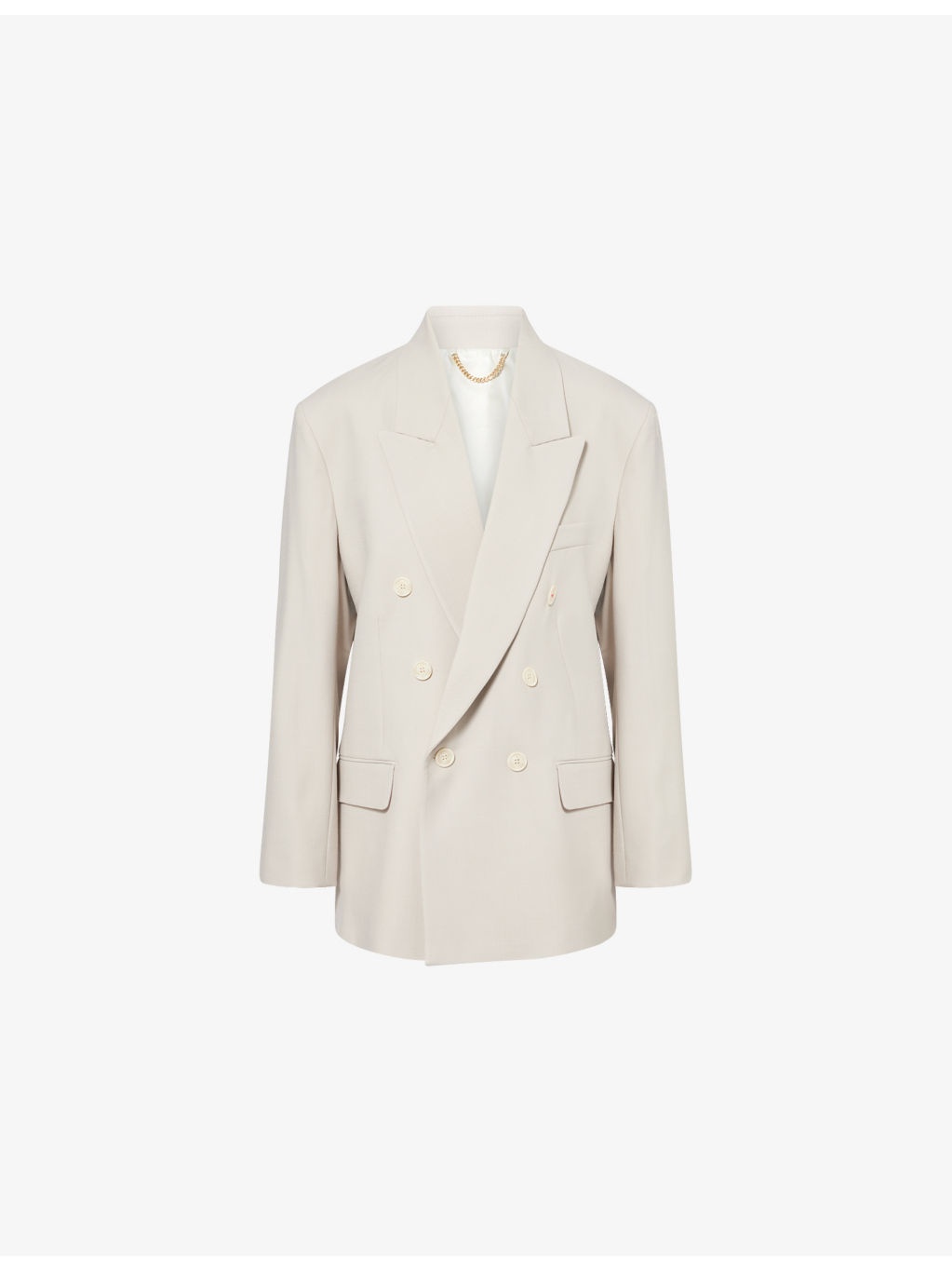 Peak-Lapels Relaxed-Fit Stretch-Woven Blazer - 1