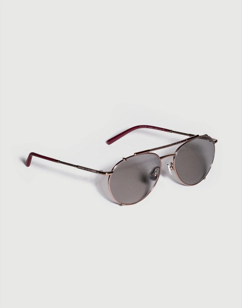 Brunello Cucinelli Round titanium sunglasses with polarized lenses outlook