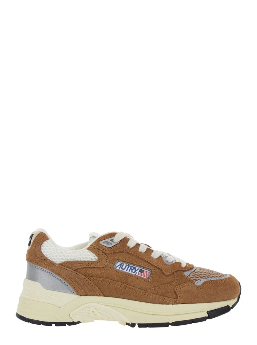 Autry 'Hyperway' Beige Low Top Sneakers With Logo Patch On Side And Tongue In Suede And Mesh Woman - 1