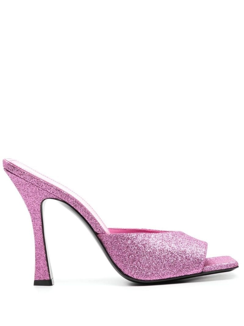 glittered high-heeled mules - 1