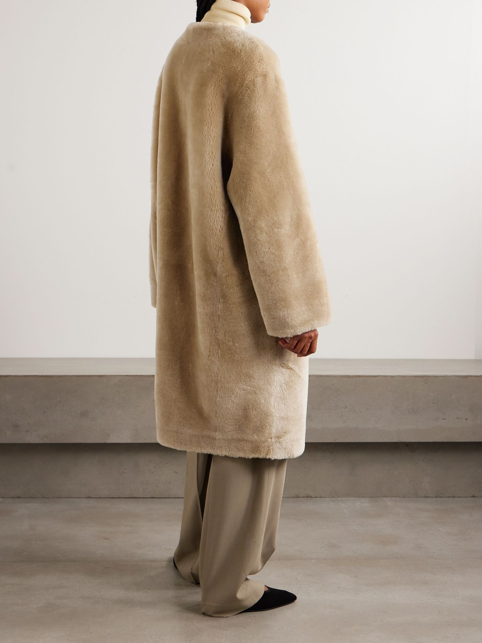Shearling coat Beige - 4