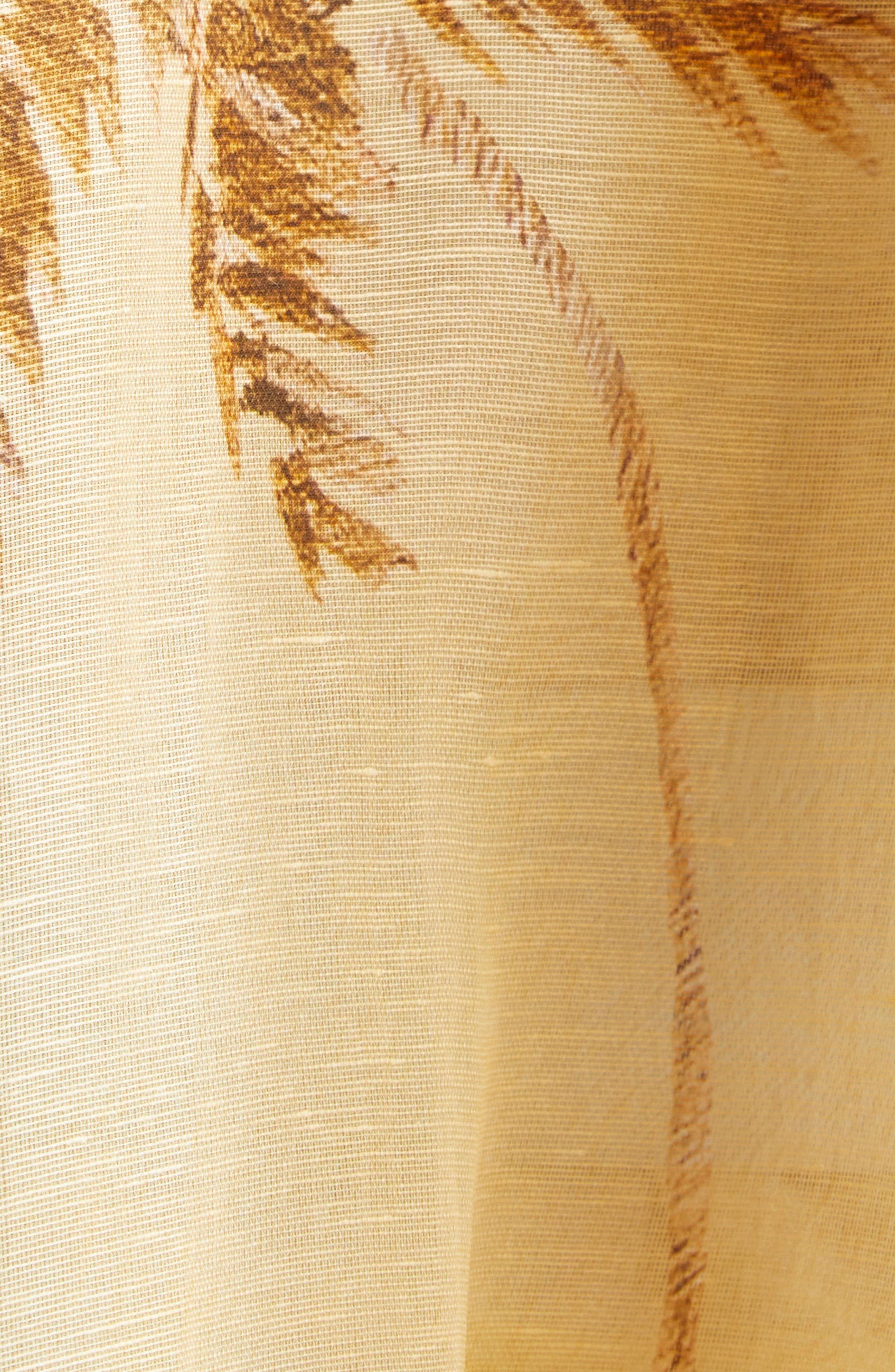 Zimmermann Balance Plunge Neck Linen & Silk Minidress in Yellow Seascape at Nordstrom - 6