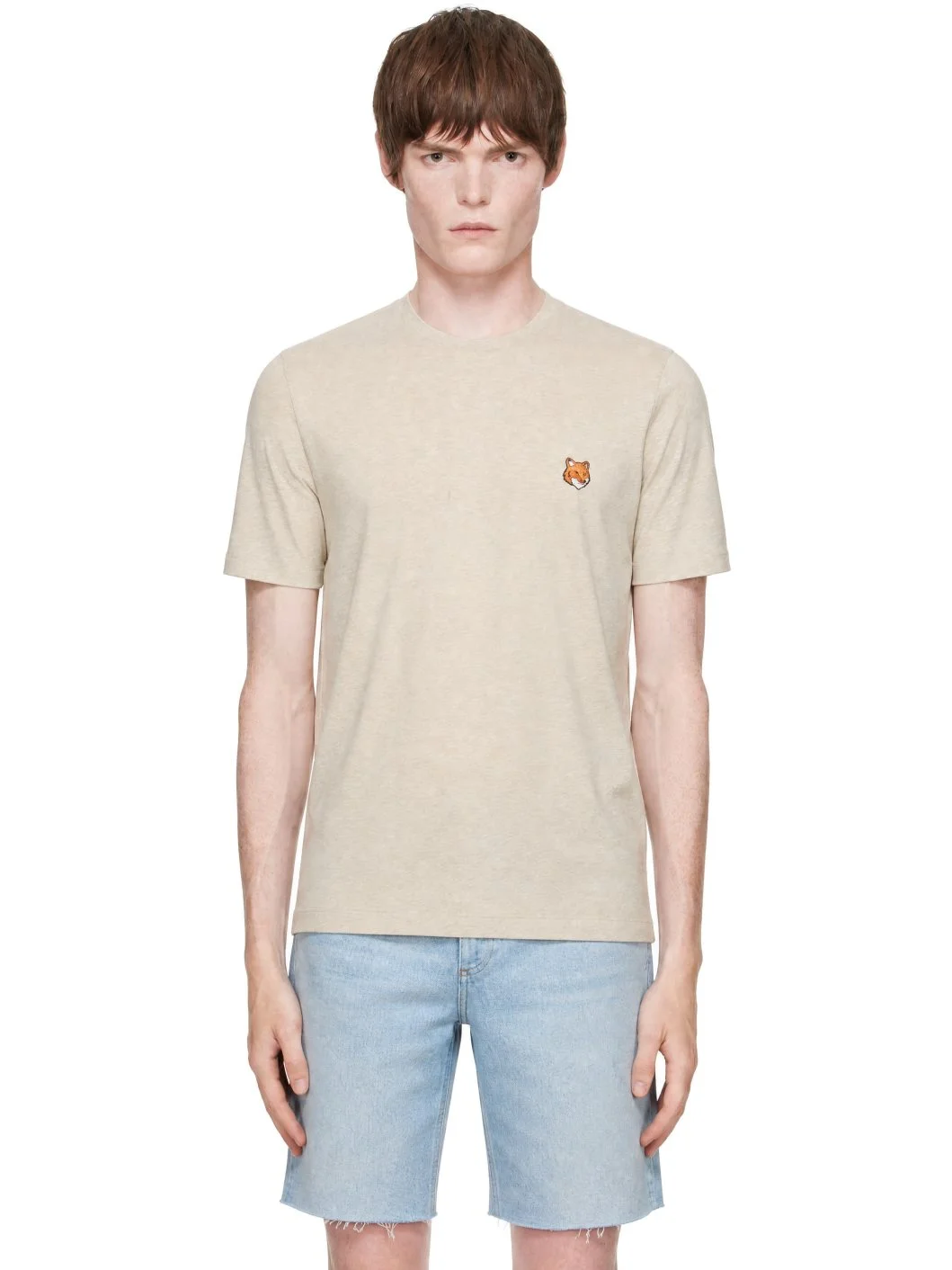 Beige Fox Head Regular T-shirt - 1
