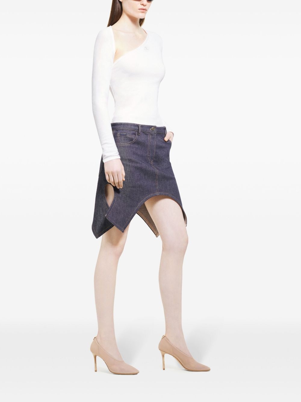 asymmetric mini skirt - 3