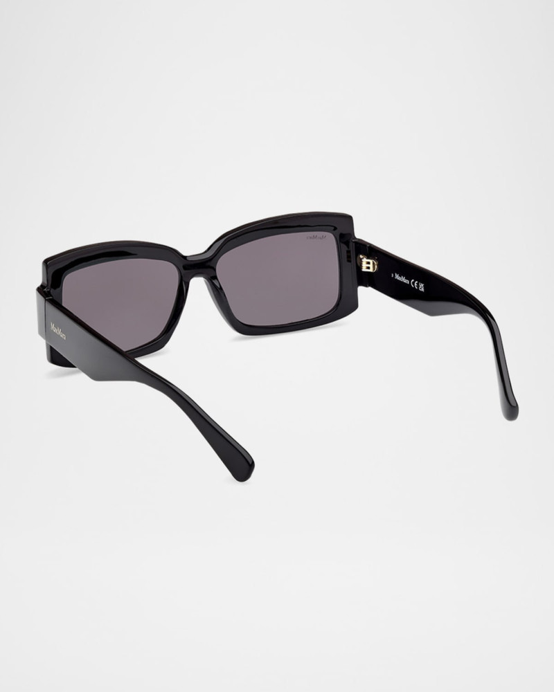 Max Mara Lee-3 Acetate Rectangular Sunglasses outlook
