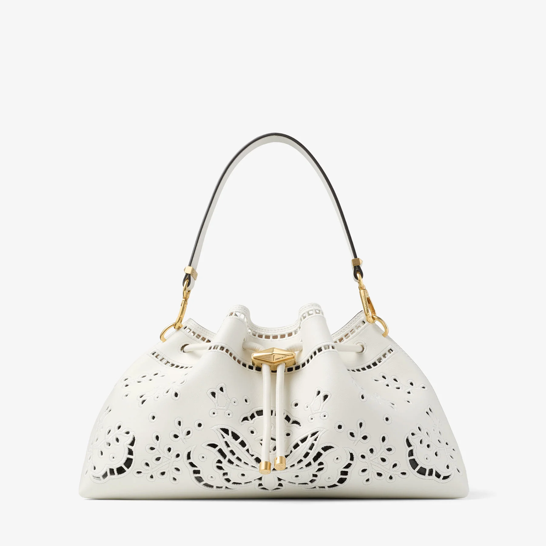 Cinch Medium Latte Smooth Calf Leather Shoulder Bag with Sangallo Embroidery - 1