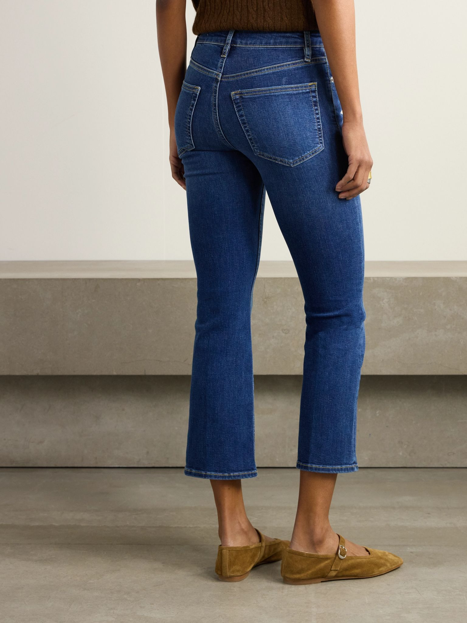 Reboot Crop stretch high-rise bootcut jeans Dark denim - 4