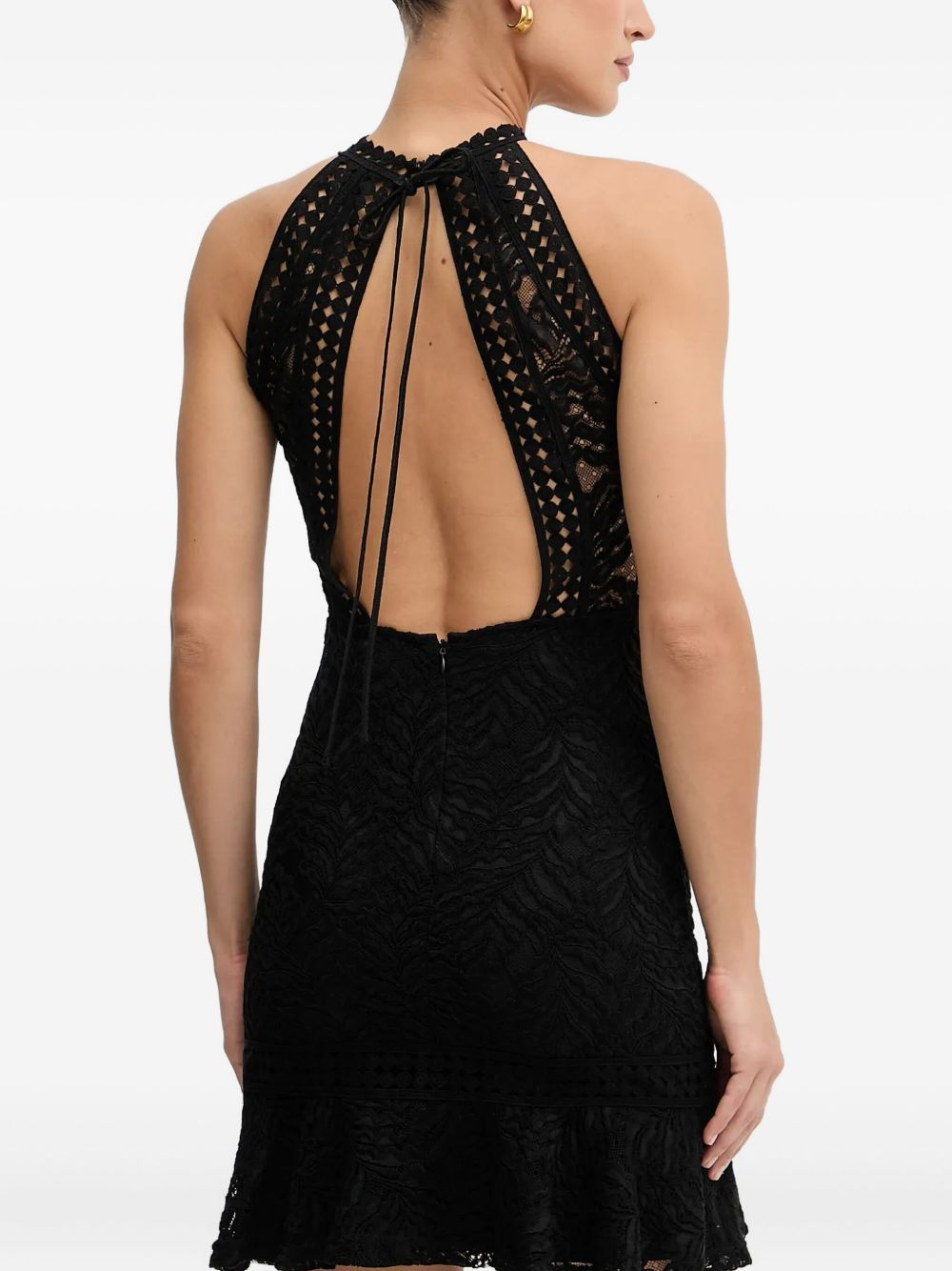 halterneck lace dress - 3