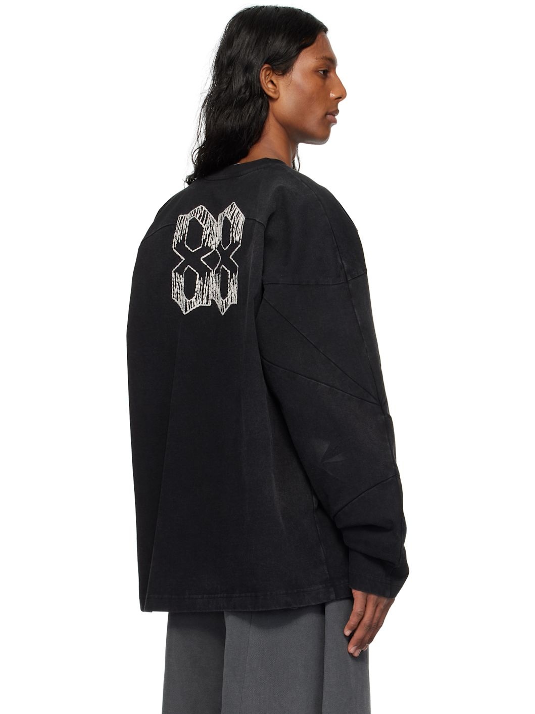 Gray Panel Incision Line T-shirt - 3