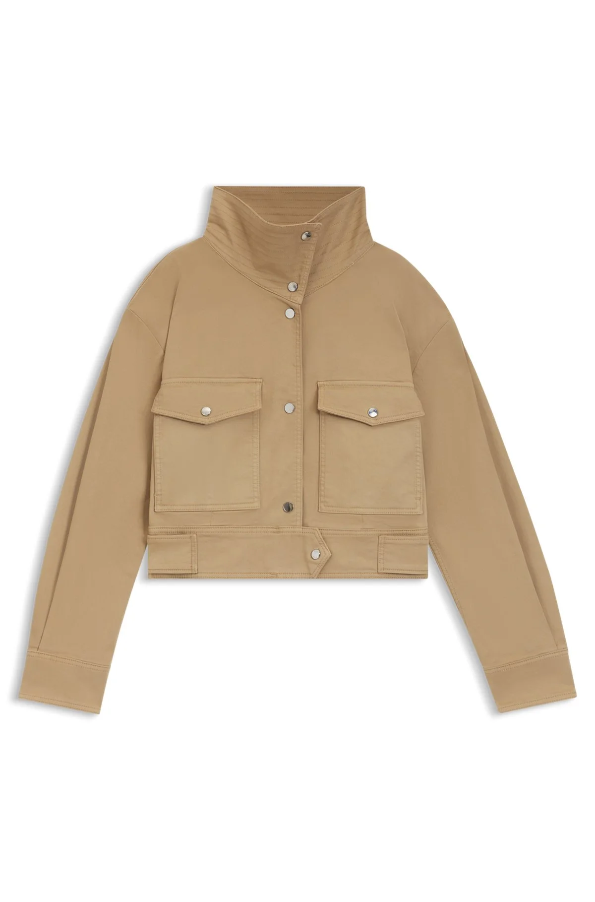 CROPPED JACKET IN PAPER-TOUCH COTTON TWILL - 1