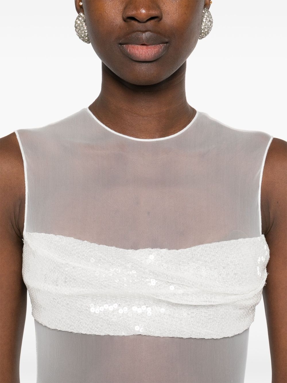sequinned mesh gown - 5