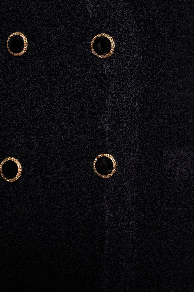 CHECKED TWEED BOUCLE DOUBLE BREASTED JACKET 3