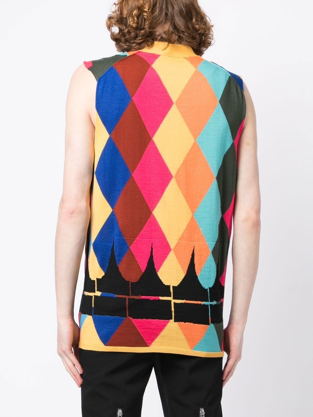argyle intarsia-knit cardigan - 4