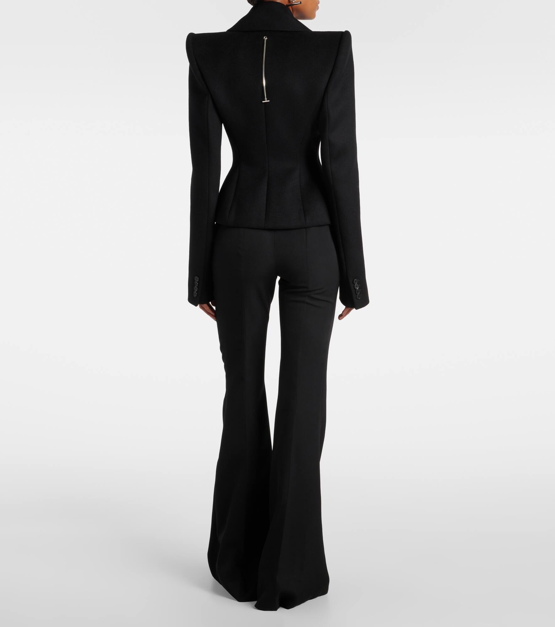 Double-breasted wool and cashmere blazer - 3