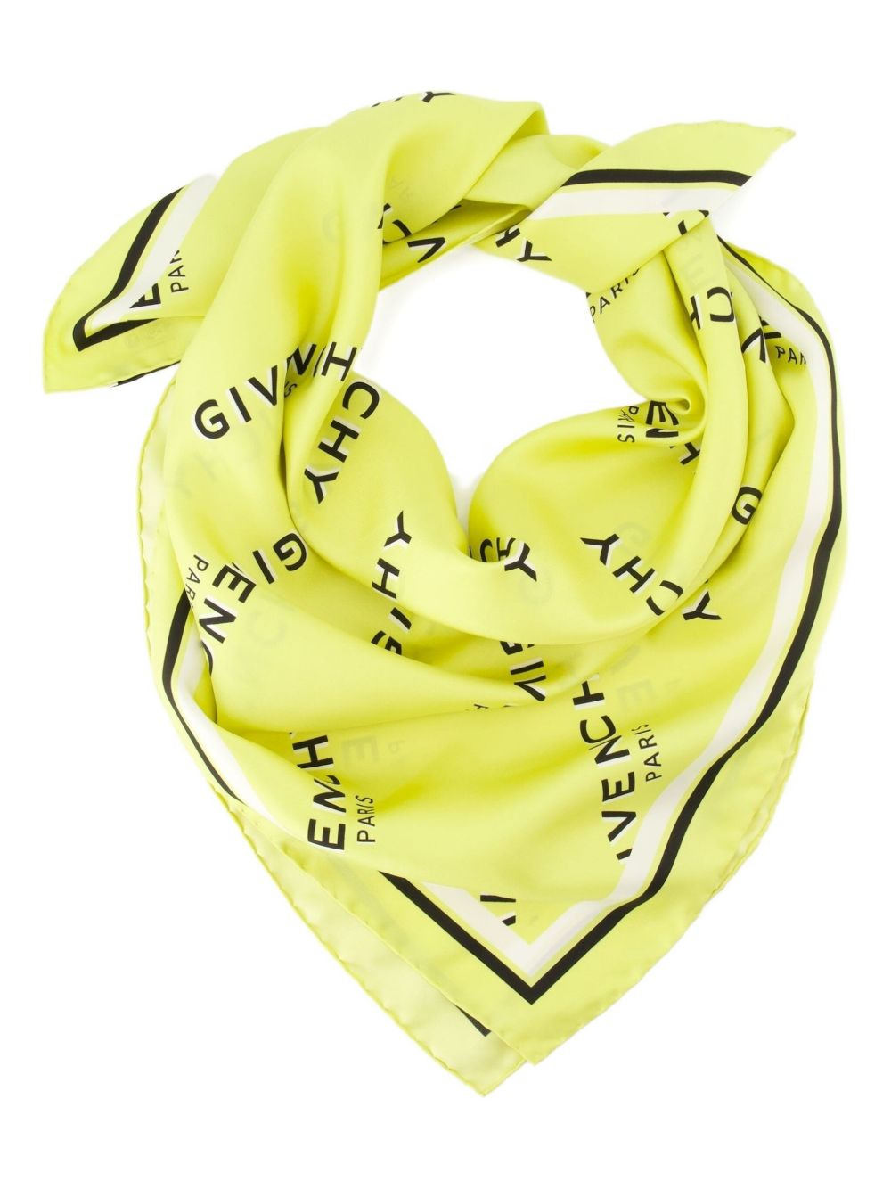 logo-print silk scarf - 3