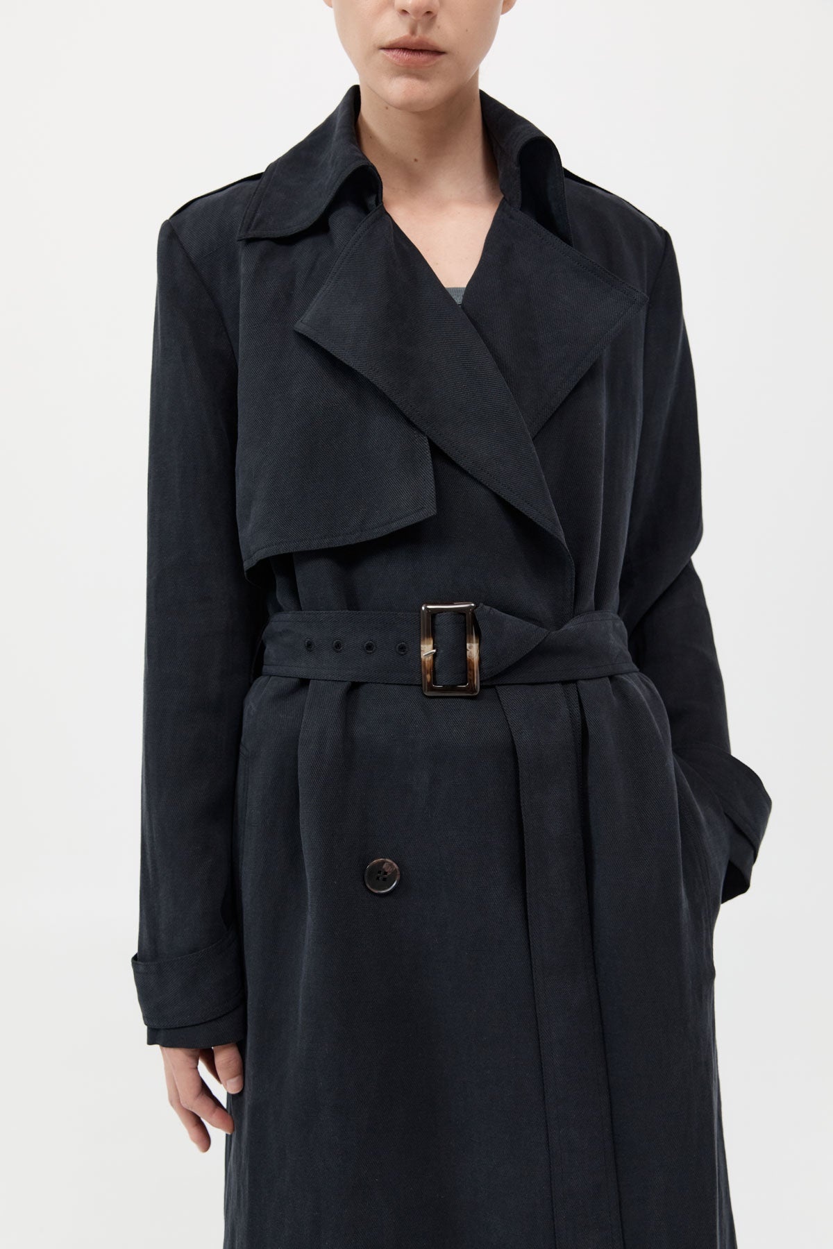 Soft Tailored Trench - Black - 3