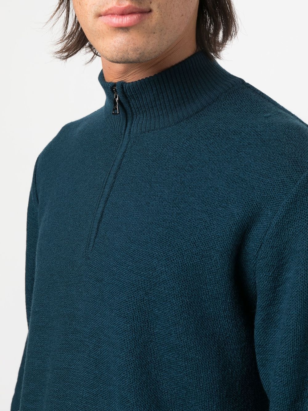 fine-knit half-zip jumper - 5