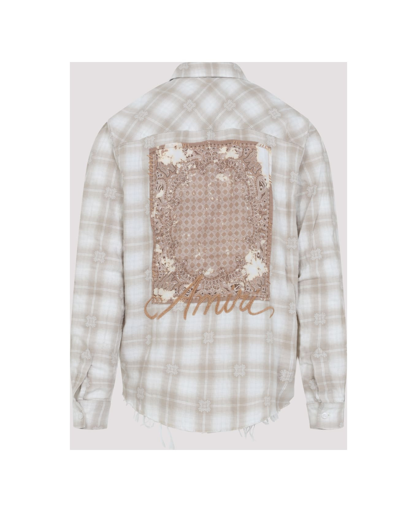 Bleach Patch Flannel Bandana Shirt - 4