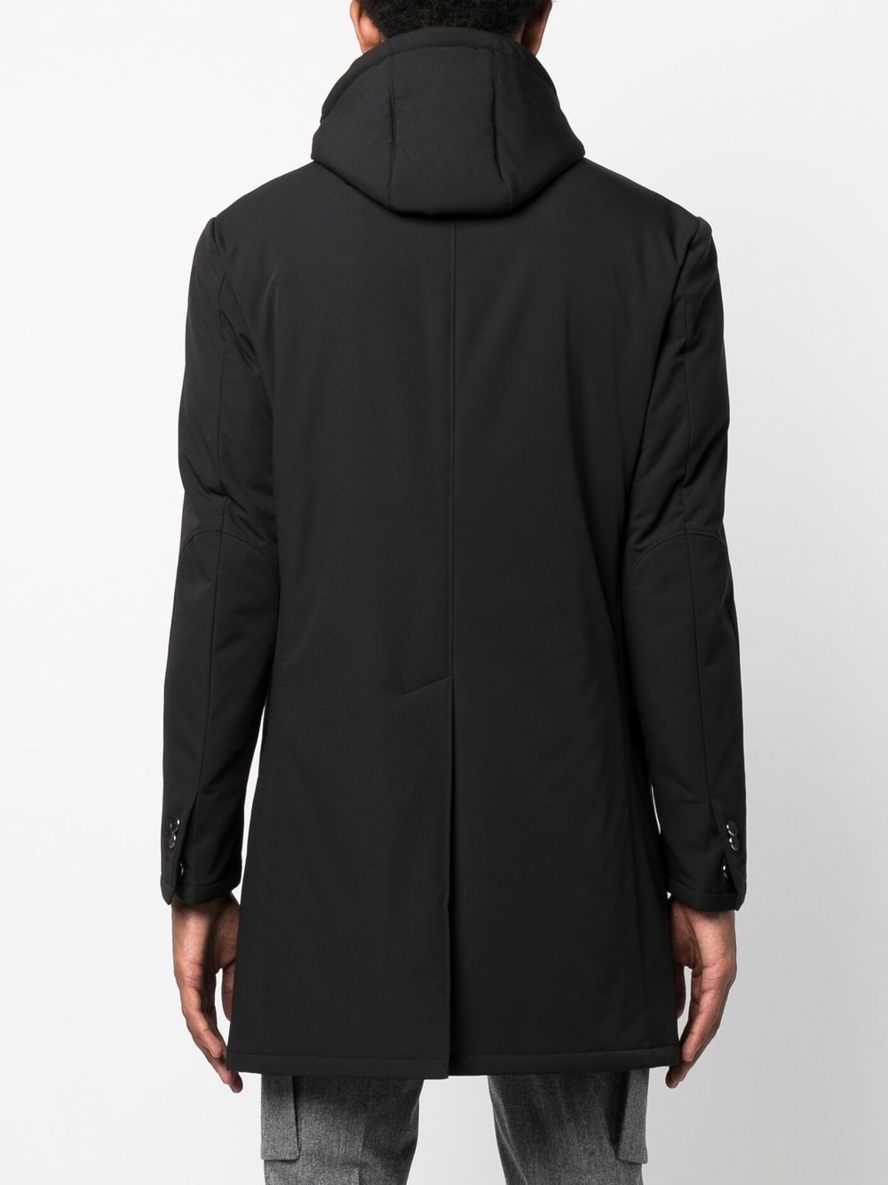 single-breasted hooded lightweight jacket - 4