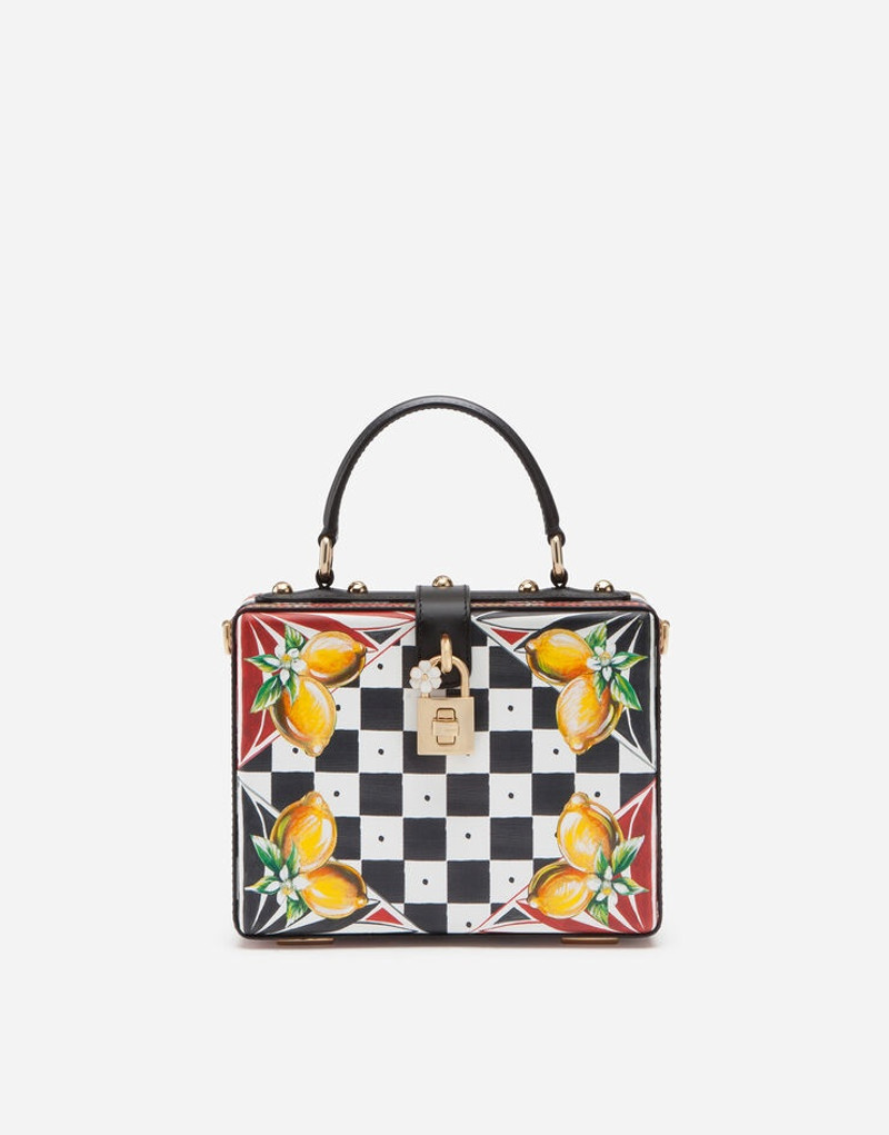 Dauphine calfskin Dolce Box bag with Carretto and lemon print 1