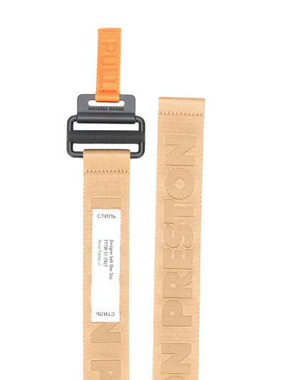 Heron Preston KK logo patch detail belt outlook