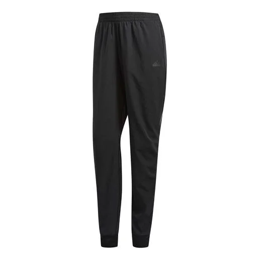 (WMNS) adidas Running Casual Fitness BreathableTatting Long Pants Black CW5773 - 1