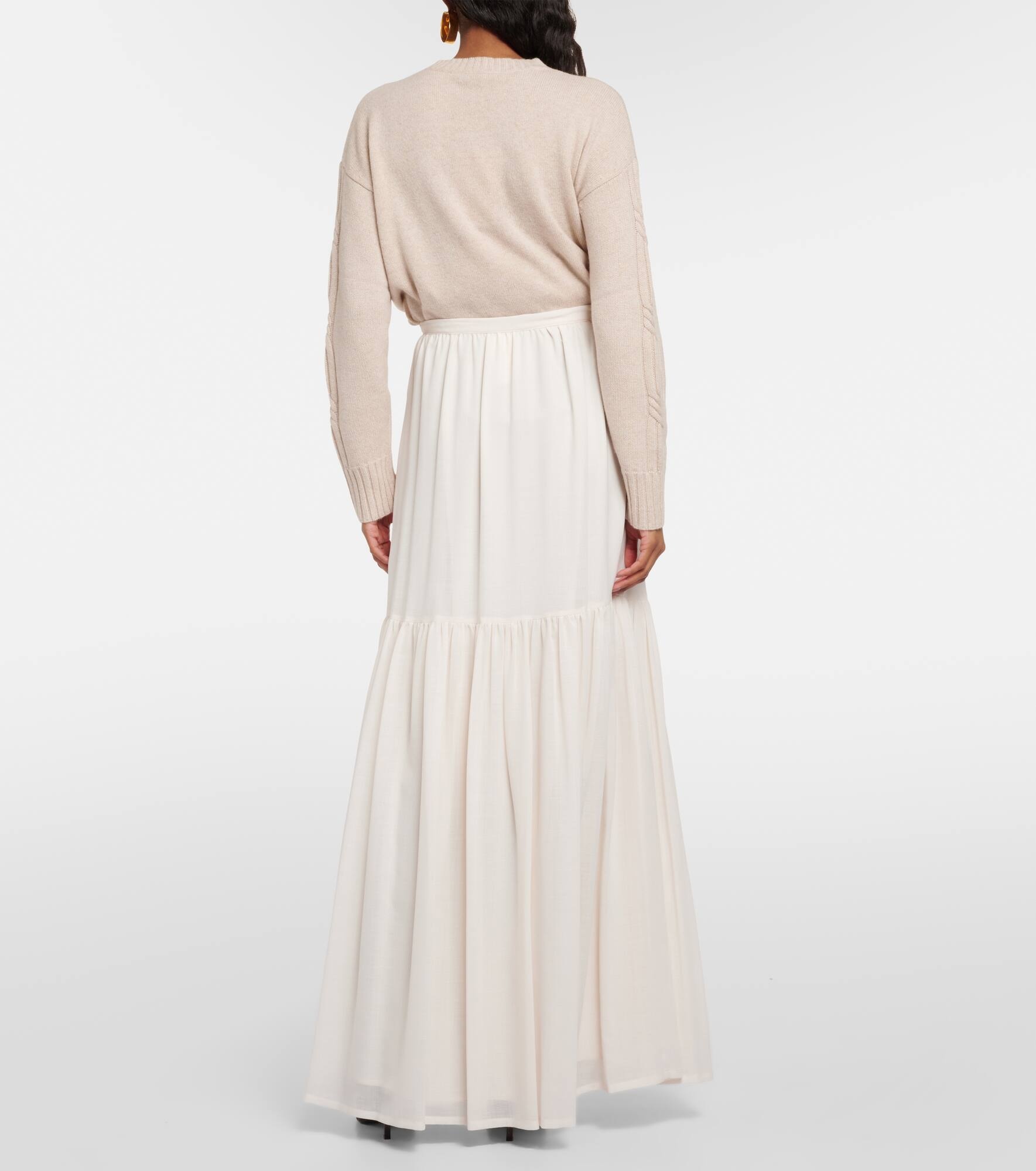 Cafila pleated virgin wool maxi skirt - 3