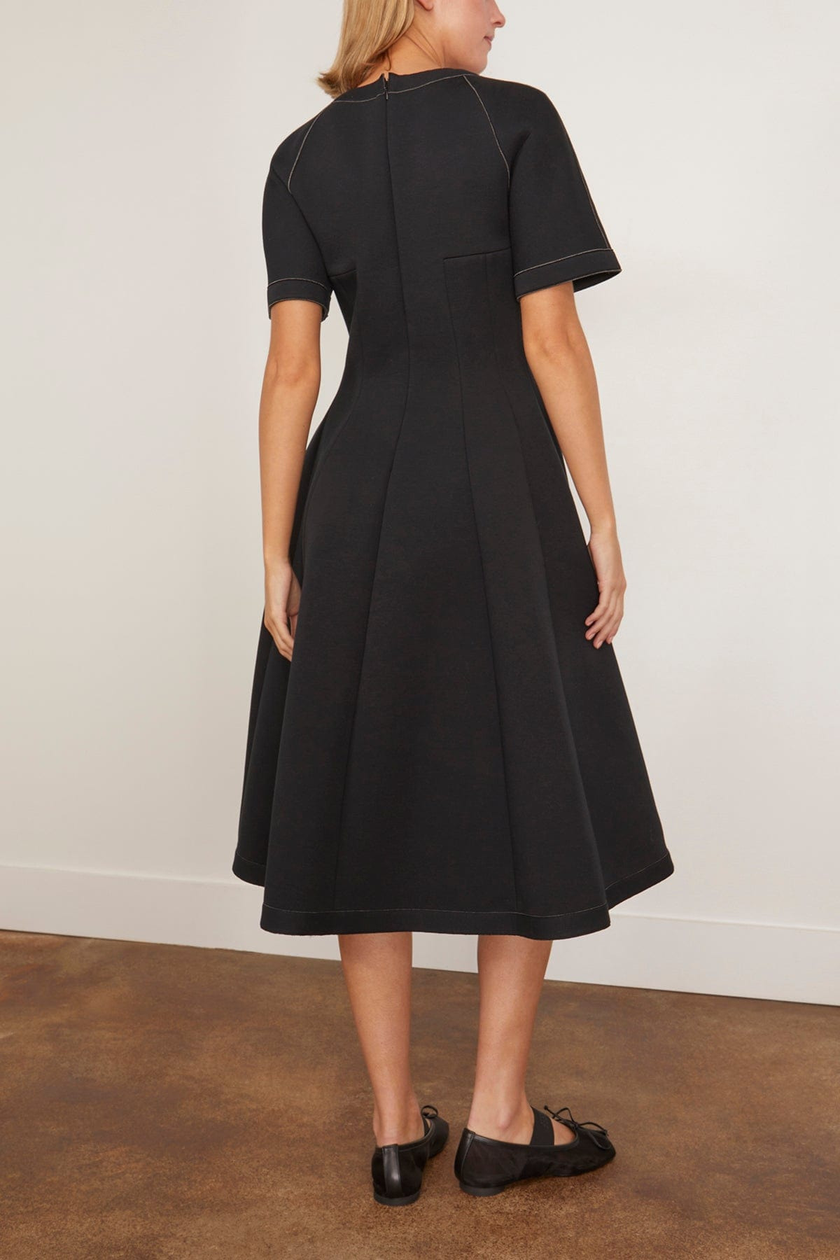 Spongy Jersey Dress in Black - 5