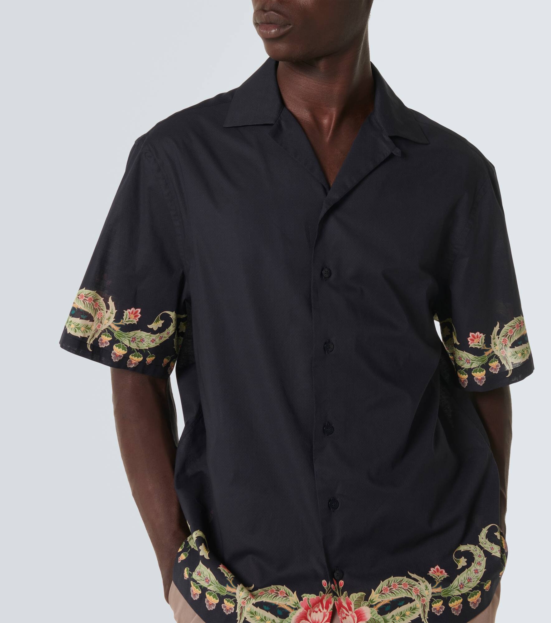 Floral cotton bowling shirt - 5