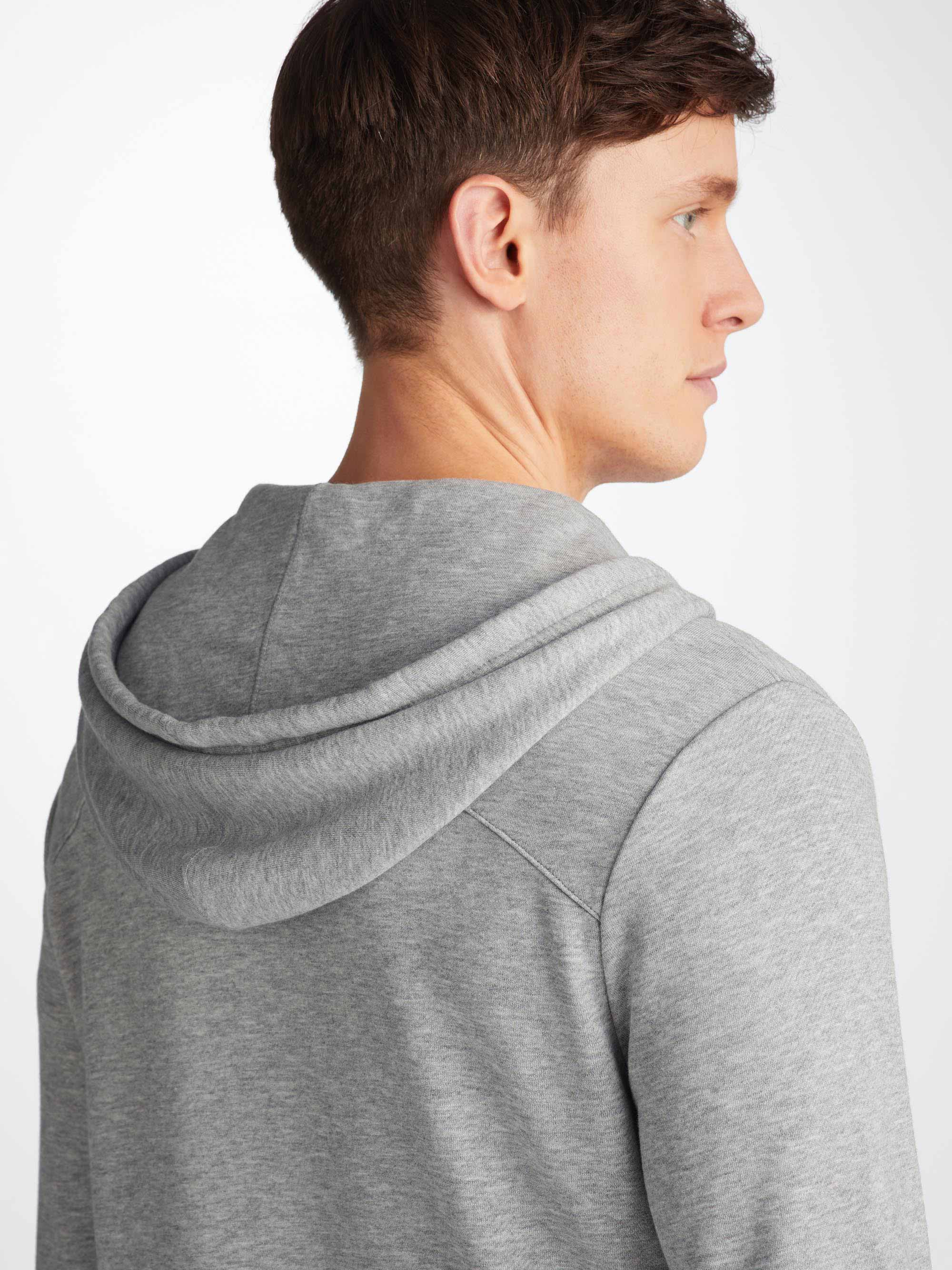 Men's Hoodie Quinn Cotton Modal Silver - 5
