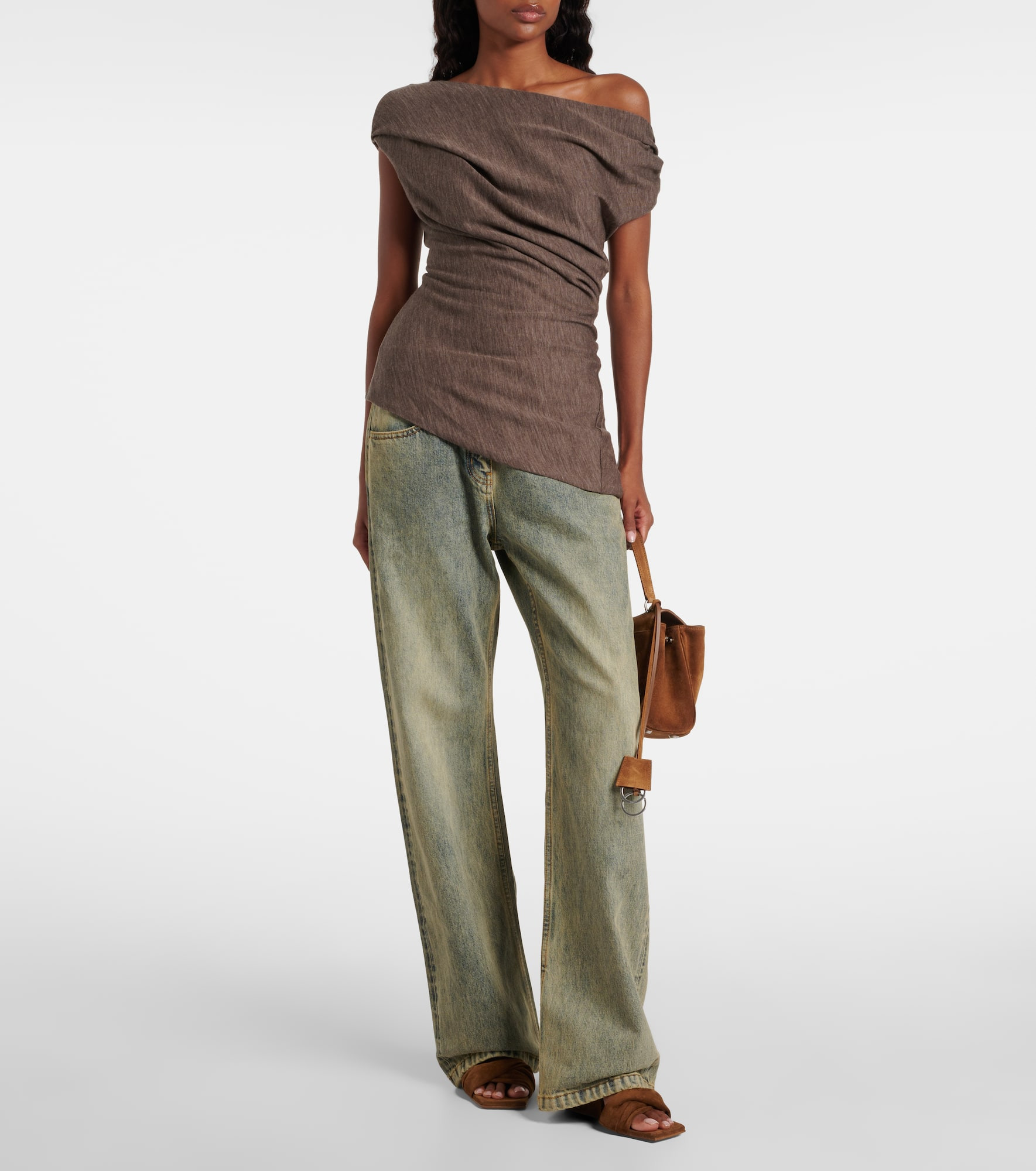 Draped asymmetric wool top - 2