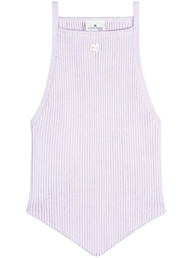Pointy rib-knit tank top 1