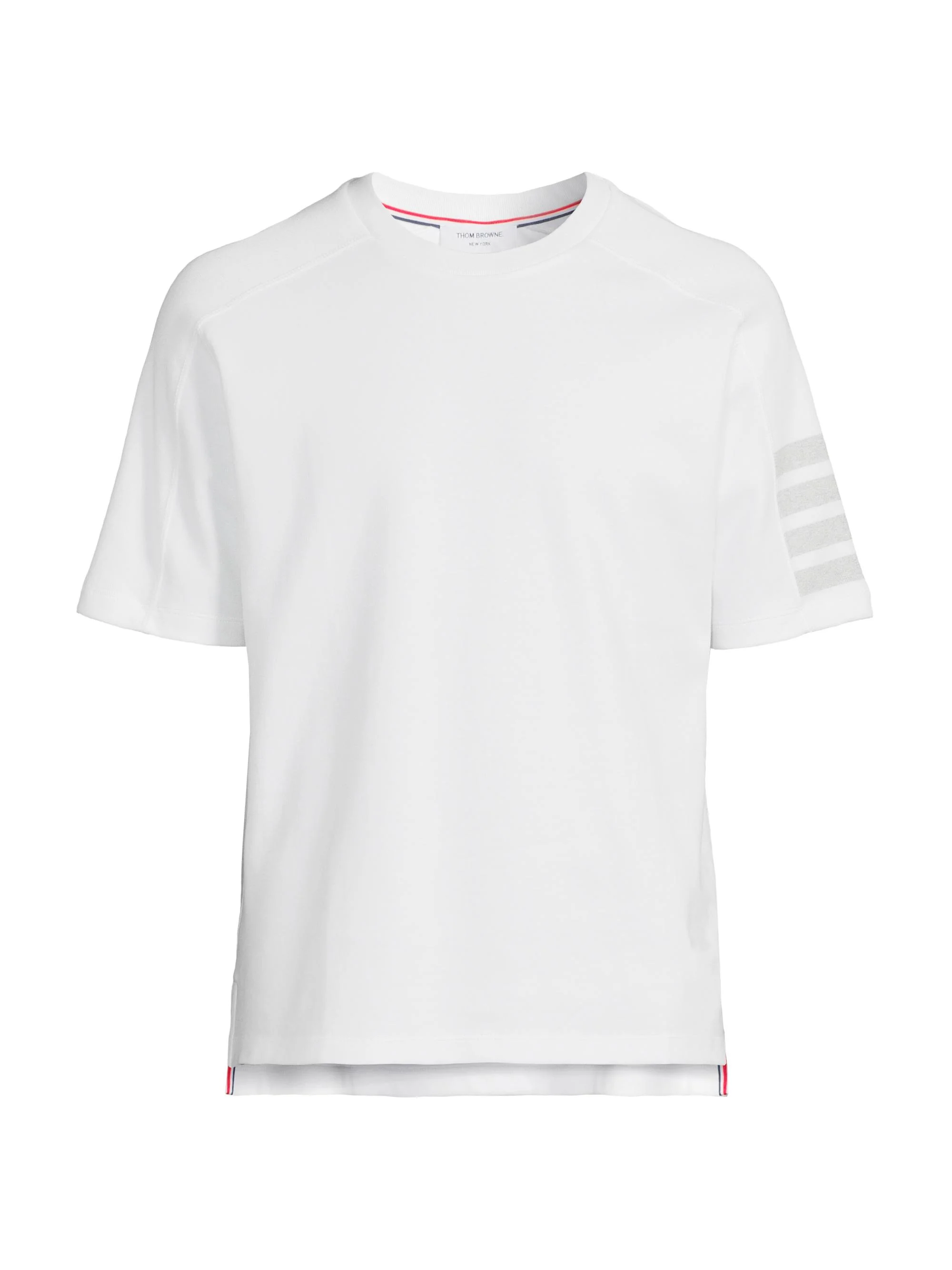 Men's Cotton 4-Bar Stripe T-Shirt - White - 1