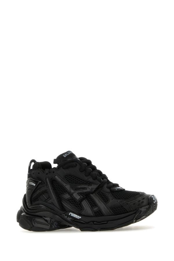Balenciaga Woman Black Mesh And Rubber Runner Sneakers - 2