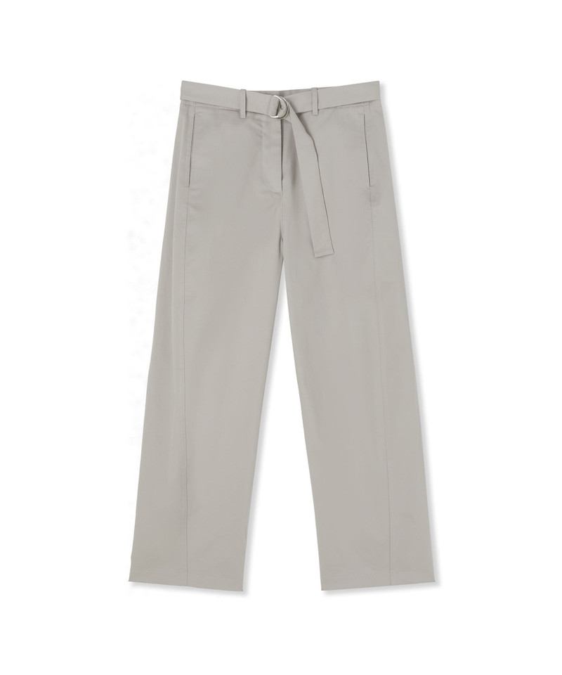 Stretch cotton gabardine pants with belted waist 1