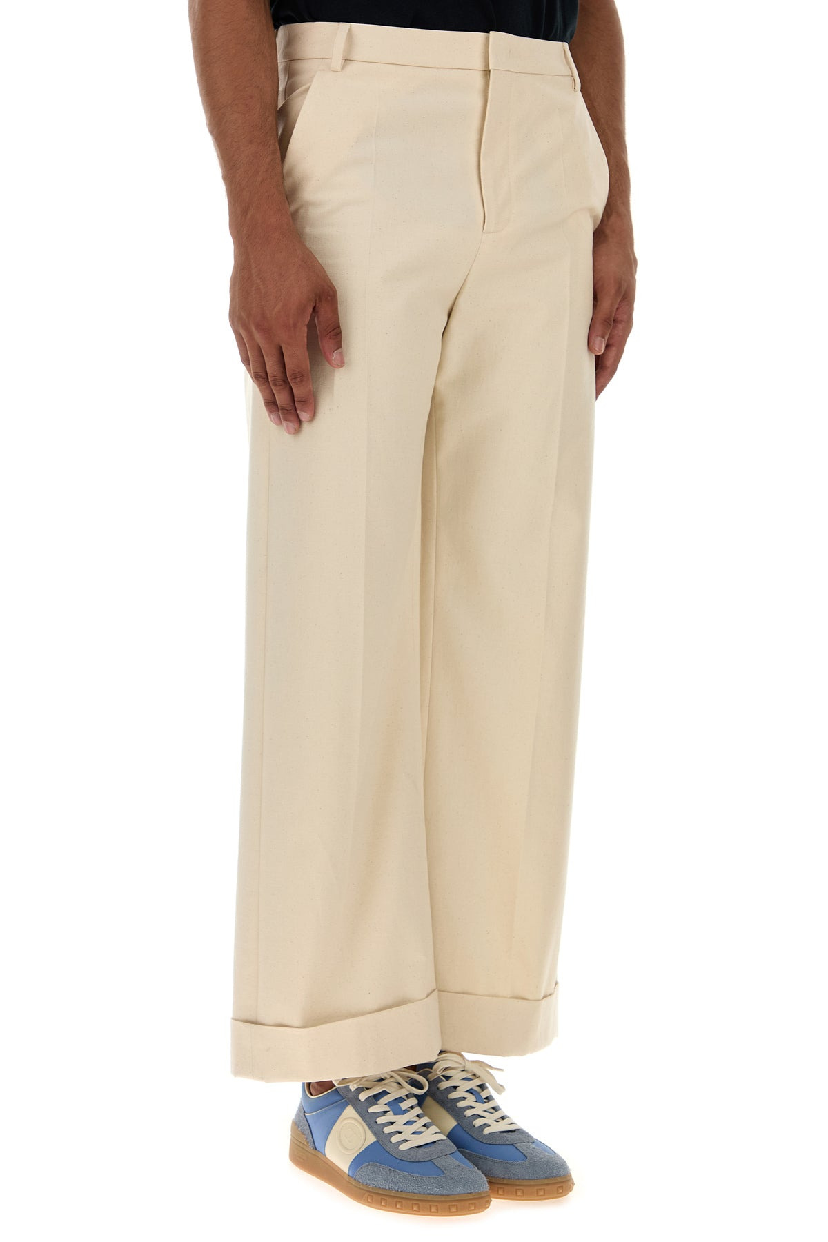 Melange ivory cotton pant - 3