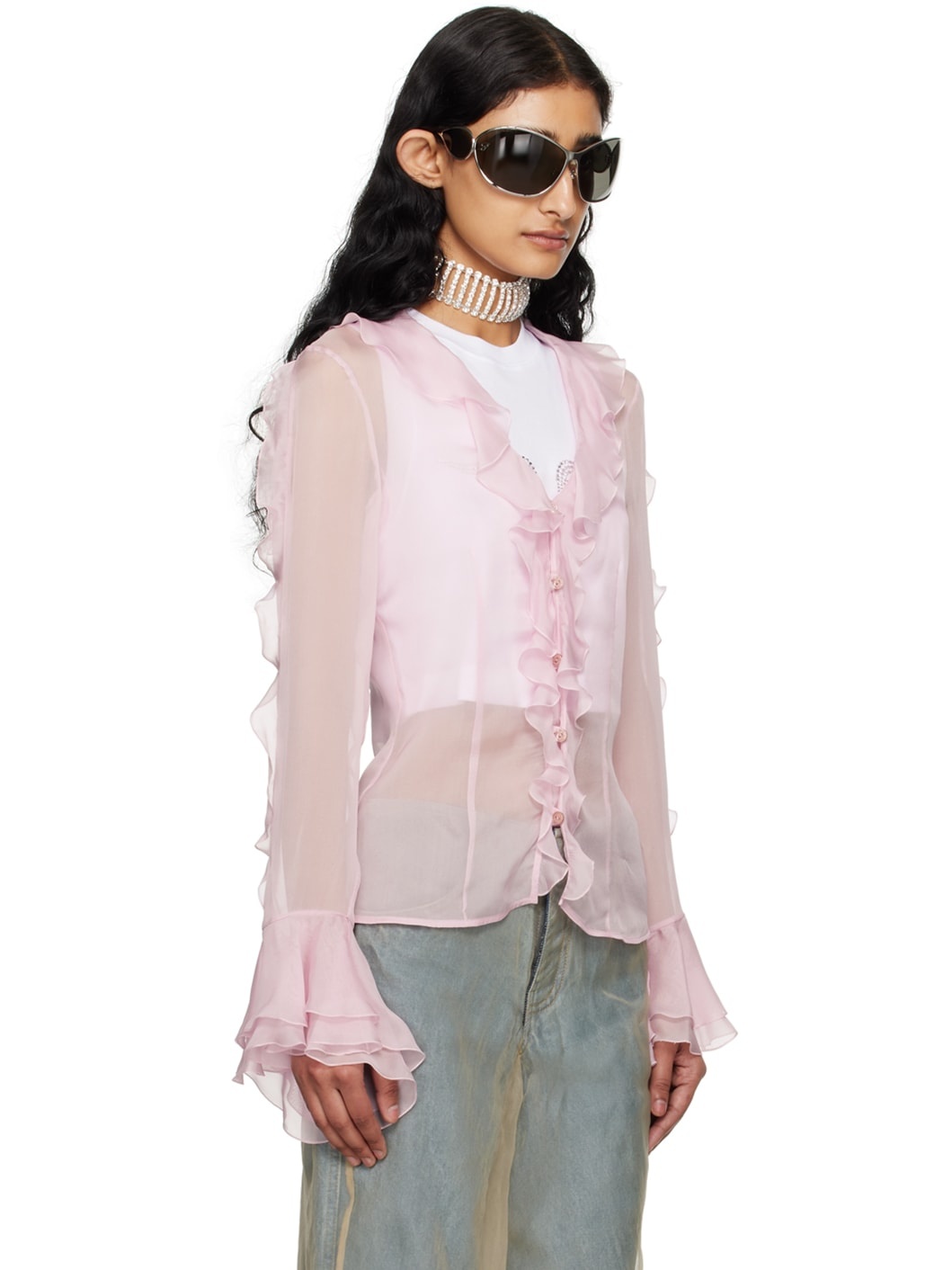 Pink Ruffle Blouse - 2
