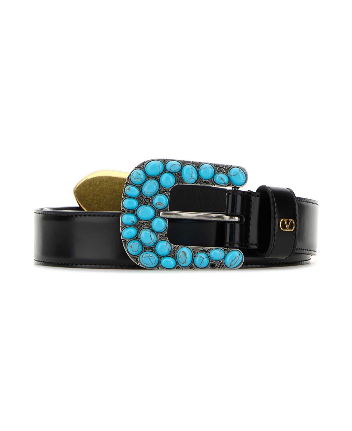 Black Leather Belt - 1