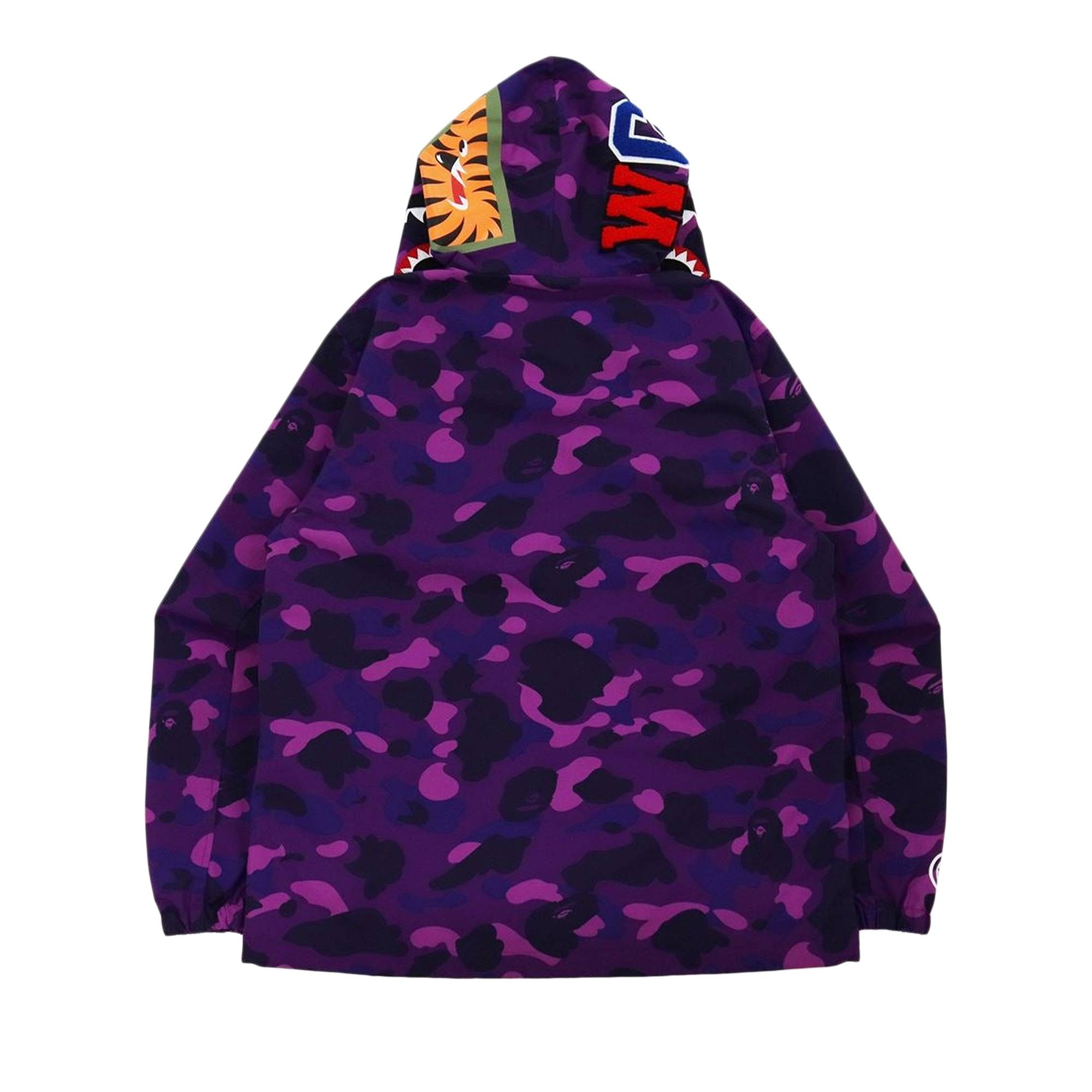 BAPE Color Camo Shark Hoodie Jacket 'Purple' - 3