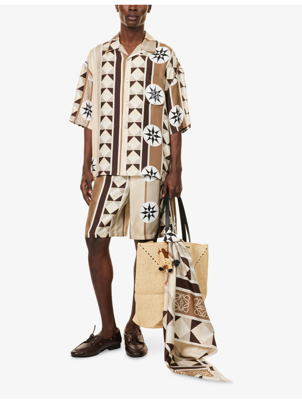 Loewe x Paula's Ibiza Geometric-Print Silk Shirt - 2