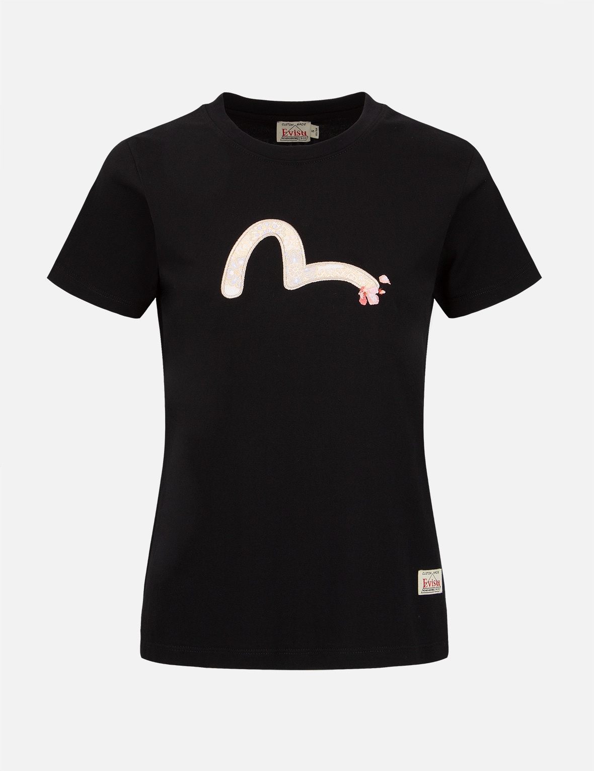 WAVE-PATTERN SEAGULL EMBROIDERY T-SHIRT - 1