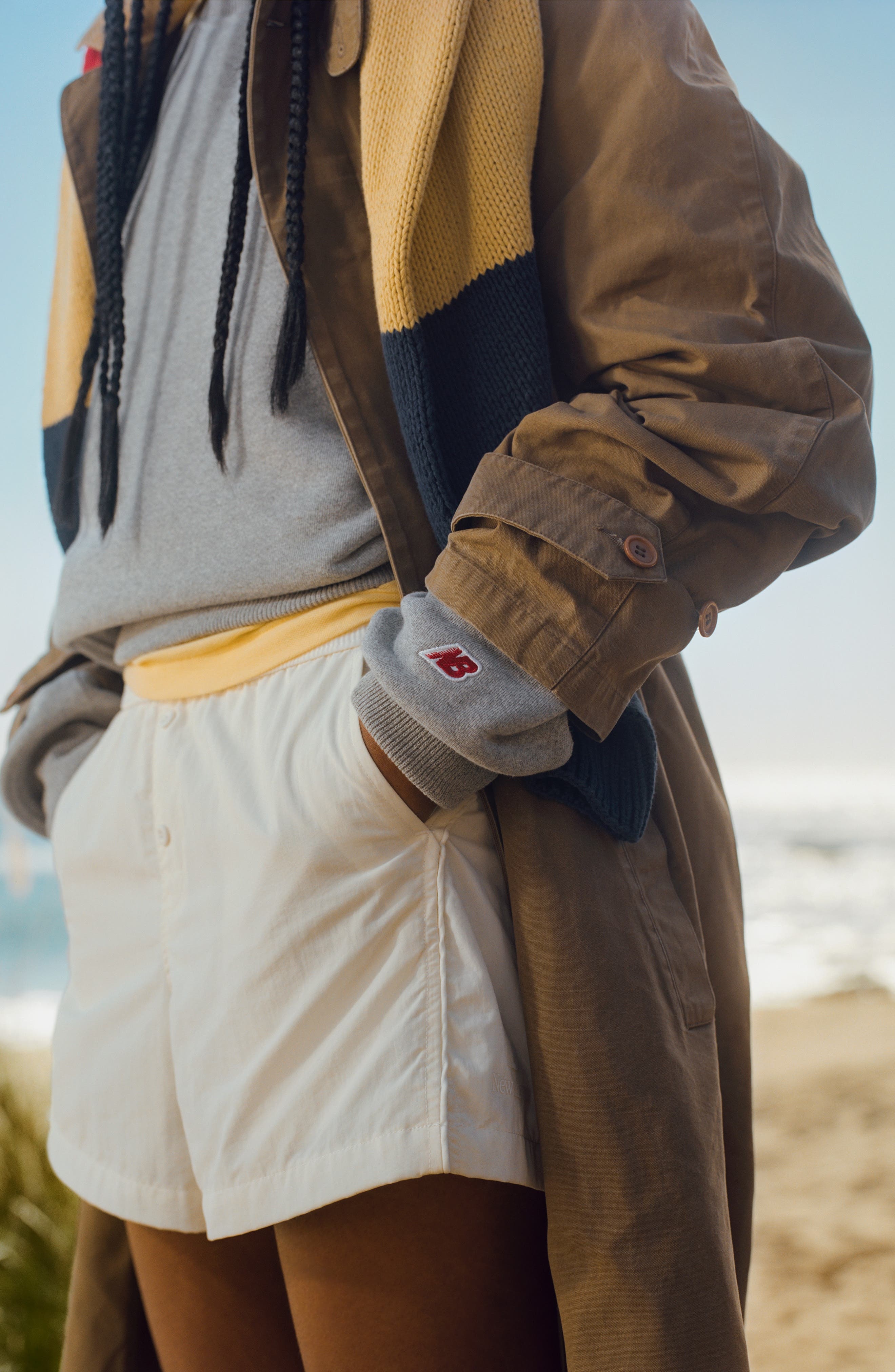 New Balance Made in USA Water Resistant Nylon Shorts in Sea Salt at Nordstrom - 7