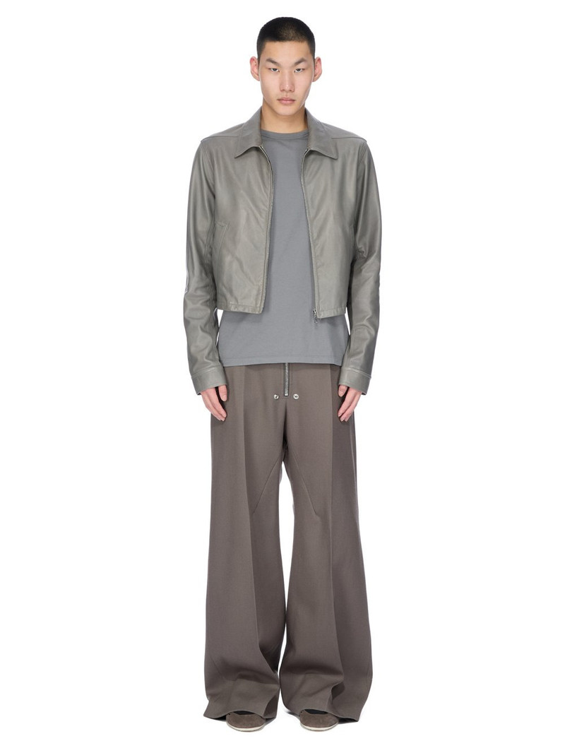 Rick Owens Alice Brad Slim-Fit Waxed-Leather Jacket Gray outlook